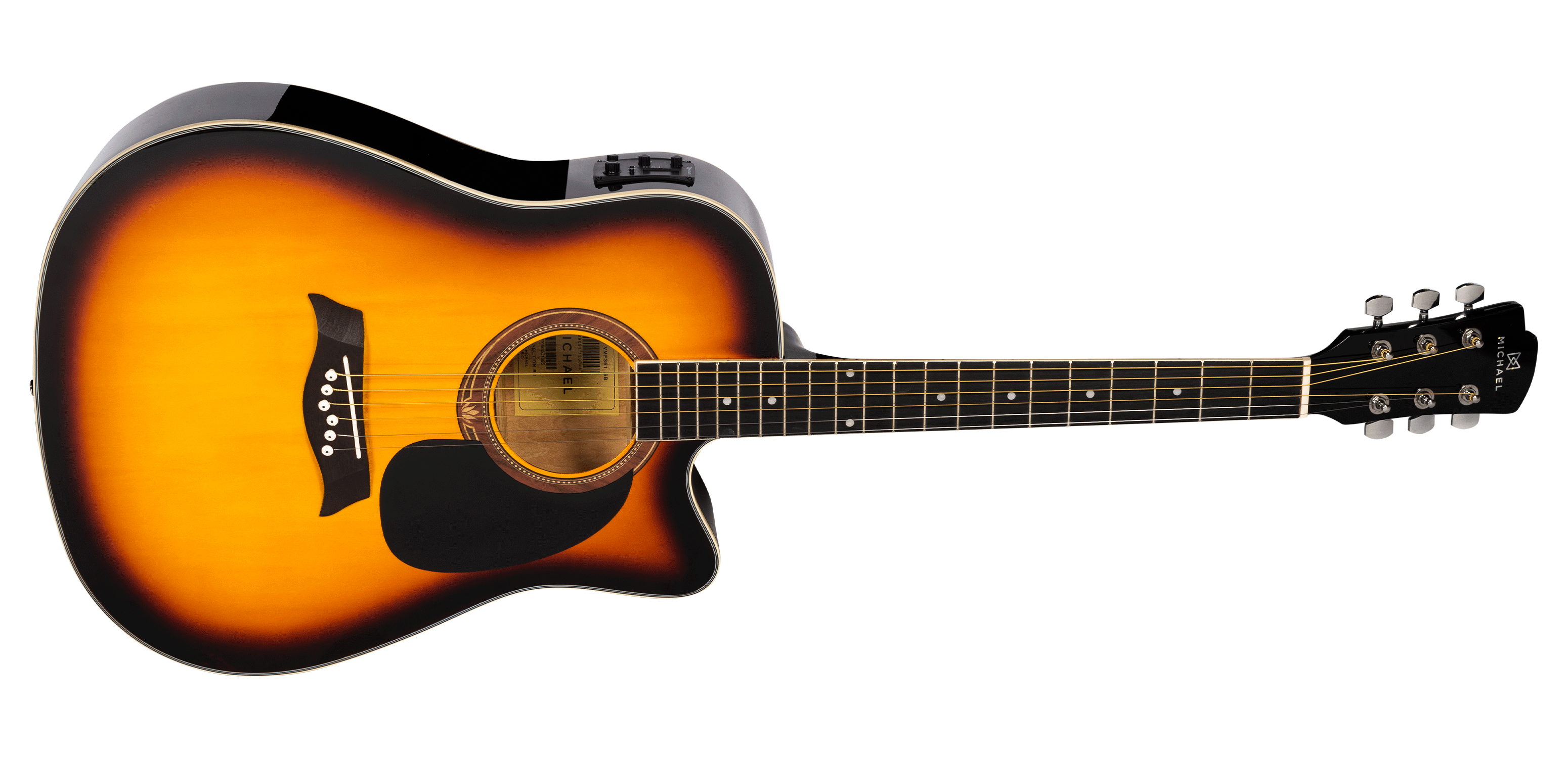 Violão Michael Folk Cutaway Elétrico Aço ...