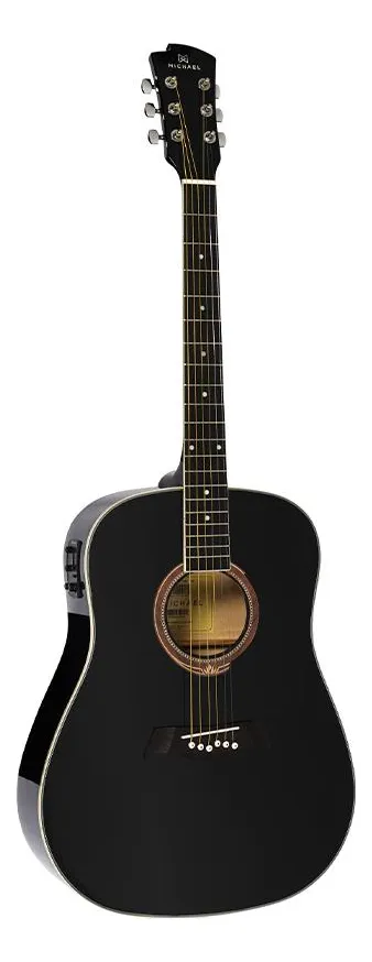 Violão Michael Folk Elétrico Aço VMF360 BK