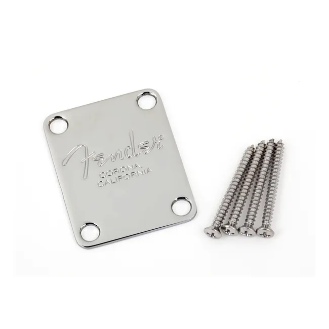 Placa Fender Traseira Cromada Para Contra...