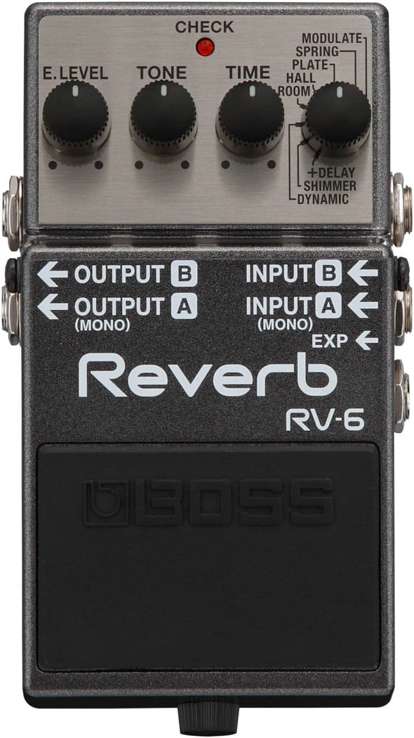 Pedal de Reverb Digital BOSS RV-6 para Gu...