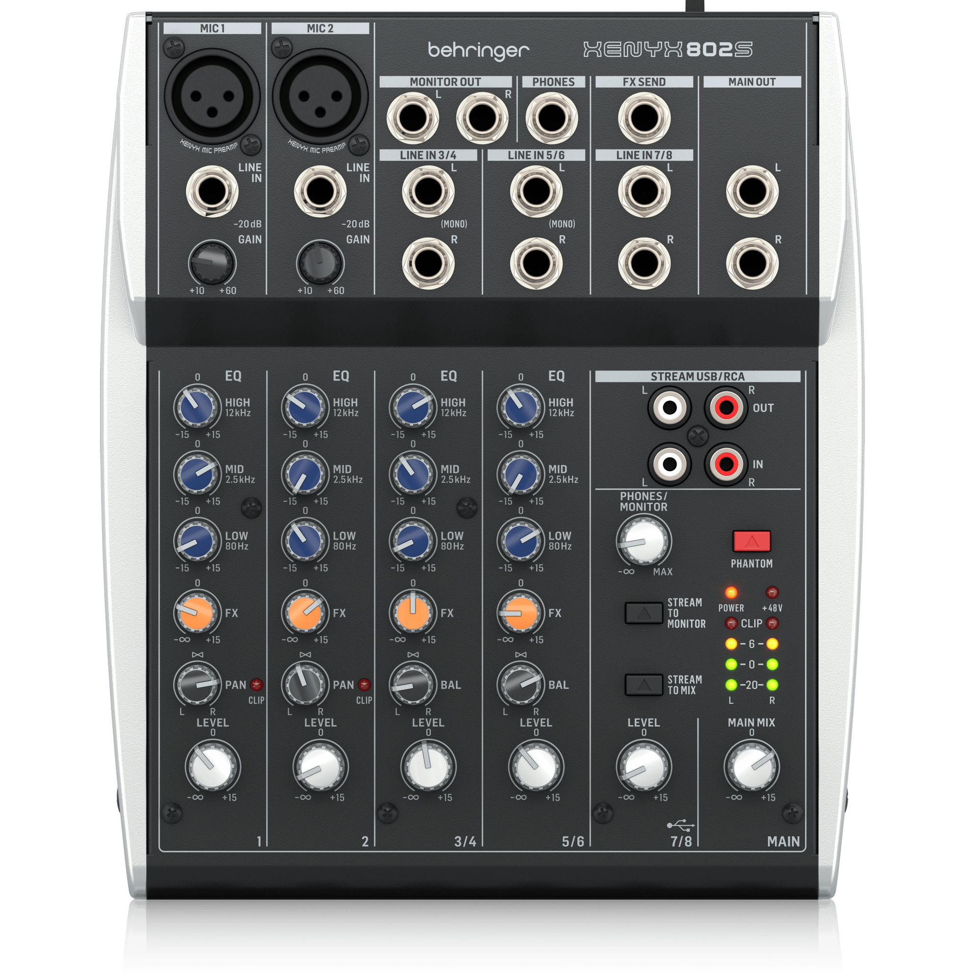 Mesa de Som 8 Entradas Streaming USB XENY...