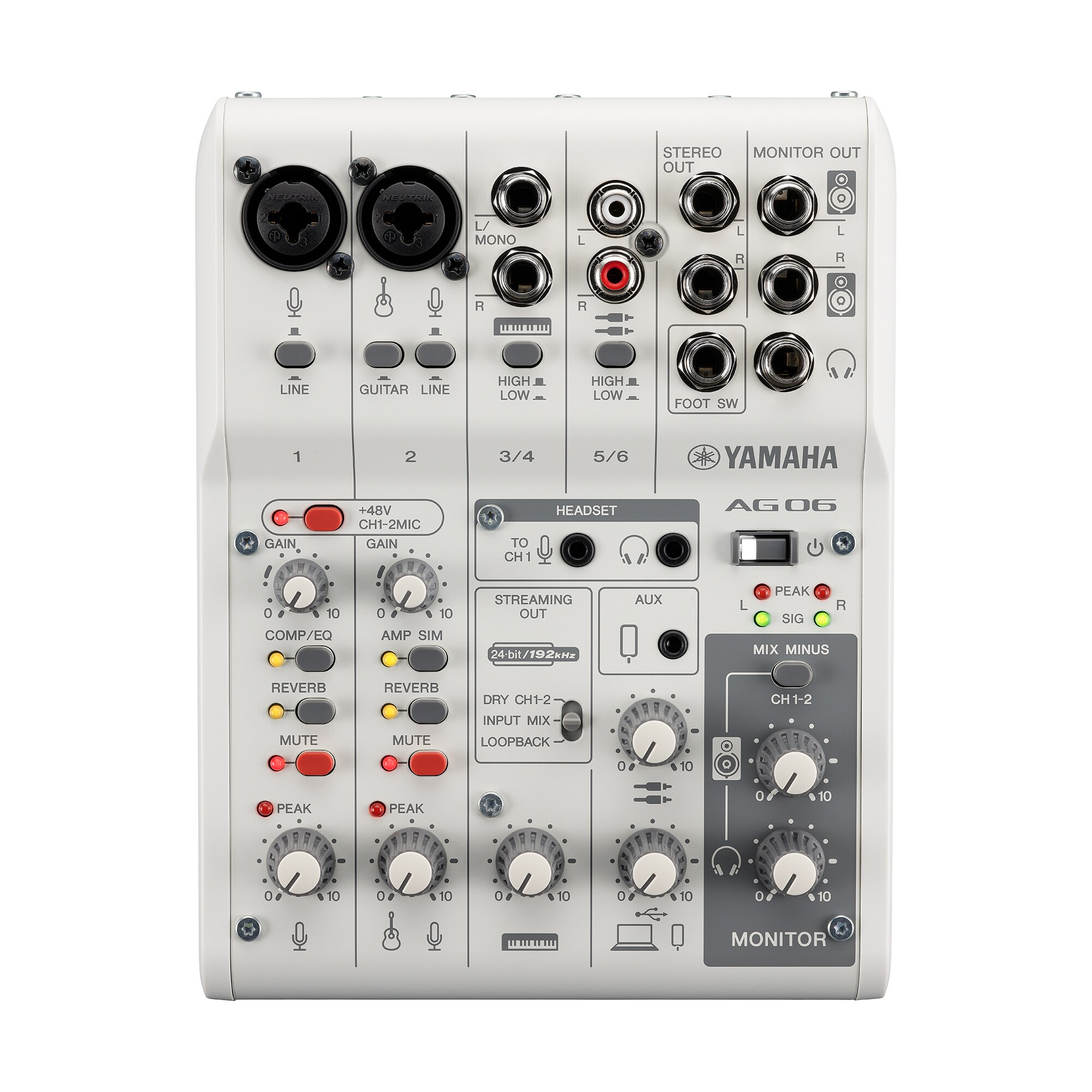Mesa de Som Yamaha 6 Canais AG06MK2 WH Br...