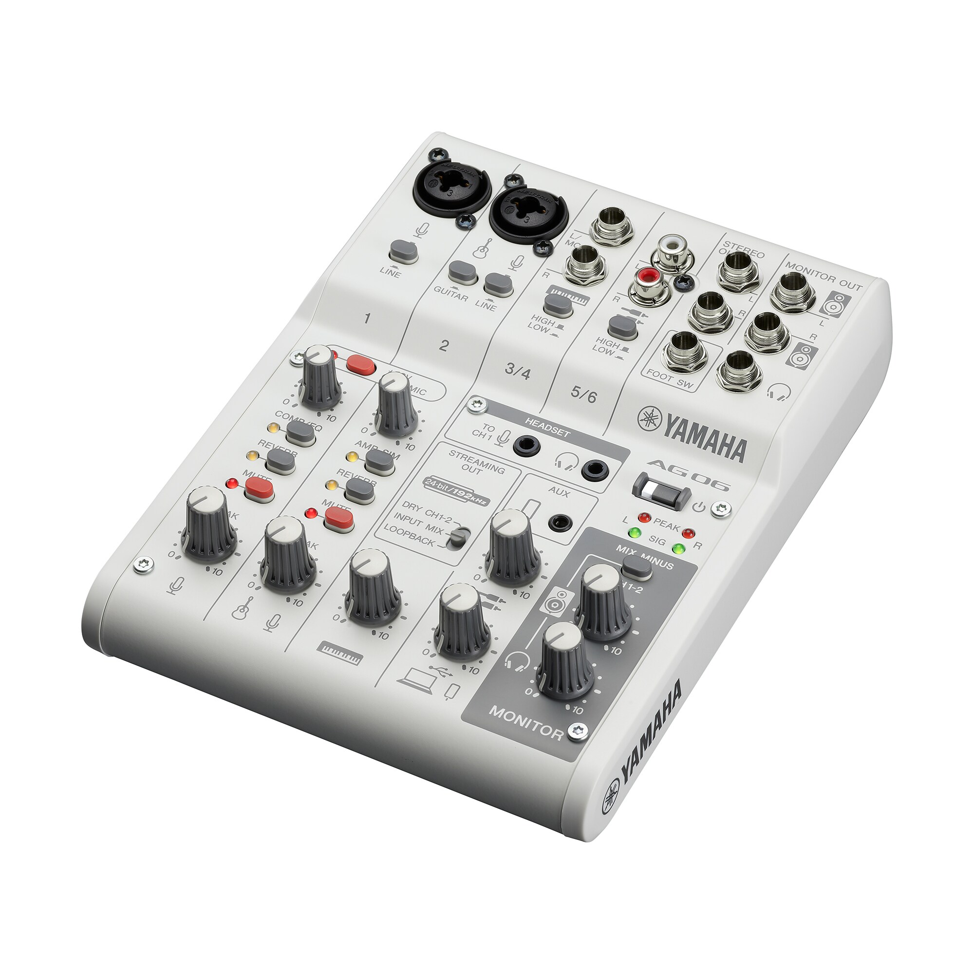 Mesa de Som Yamaha 6 Canais AG06MK2 WH Br...