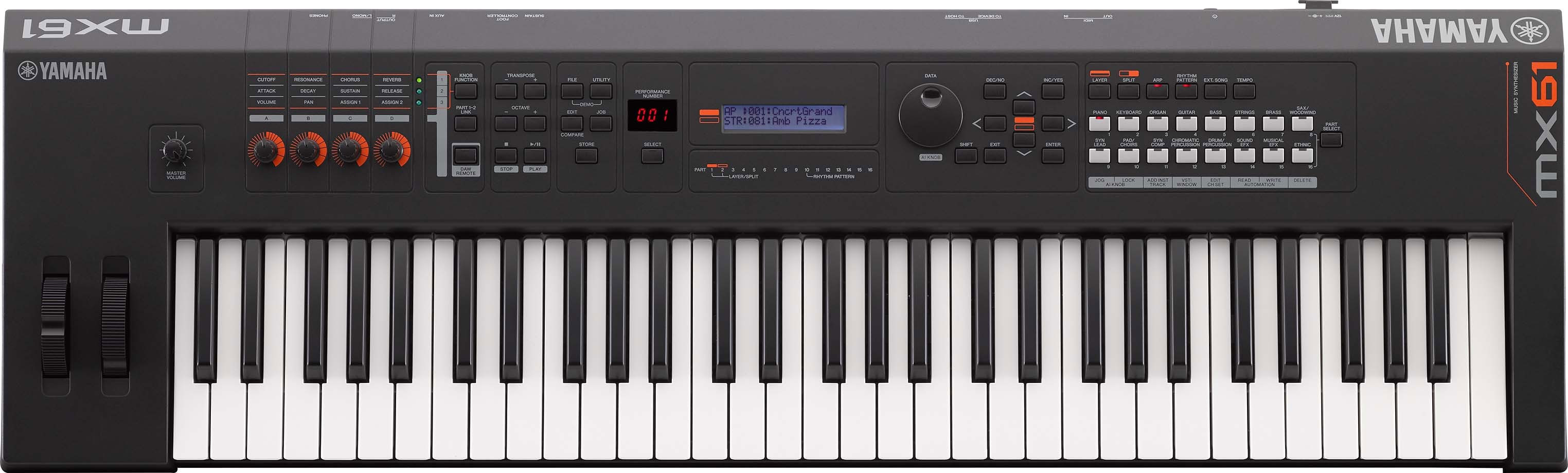 Teclado Yamaha Sintetizador MX61 BK - Preto
