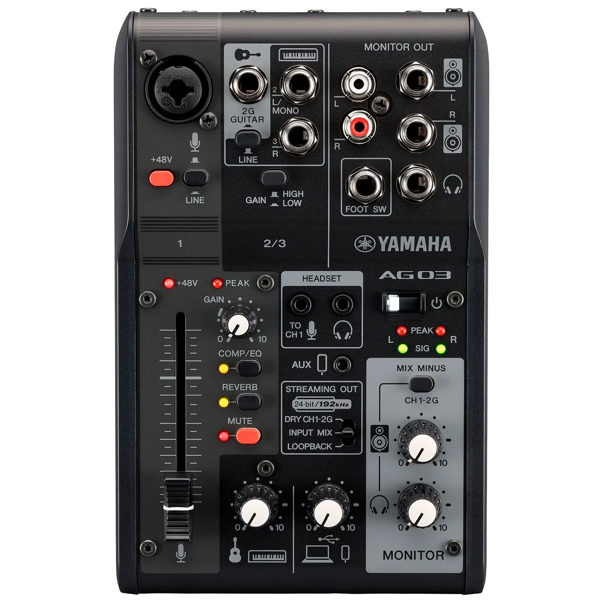 Mesa de Som Yamaha AG03MK2 BK 3 Canais co...