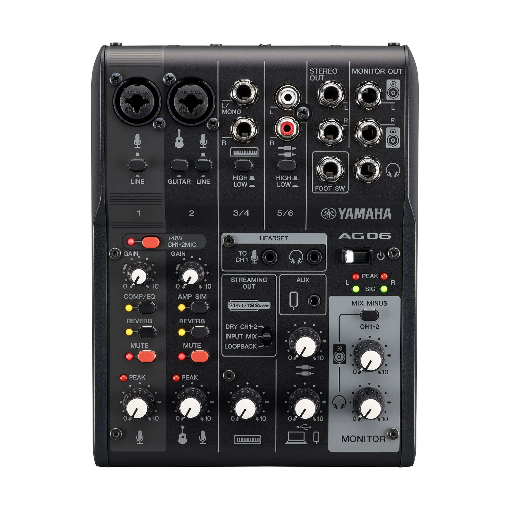 Mesa de Som Yamaha AG06MK2 BK 6 Canais co...