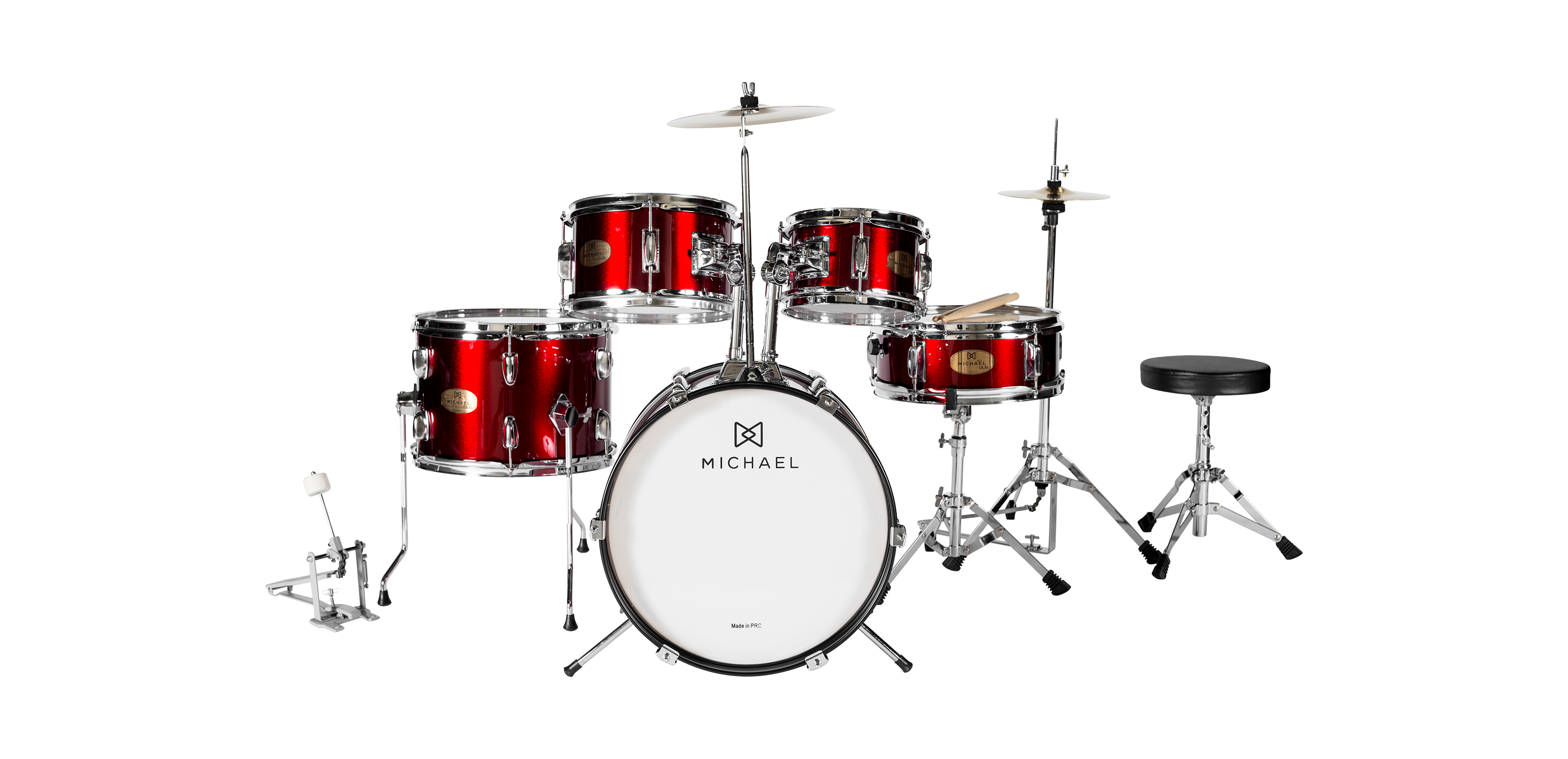Bateria Acústica Infantil Michael MDMC5 W...