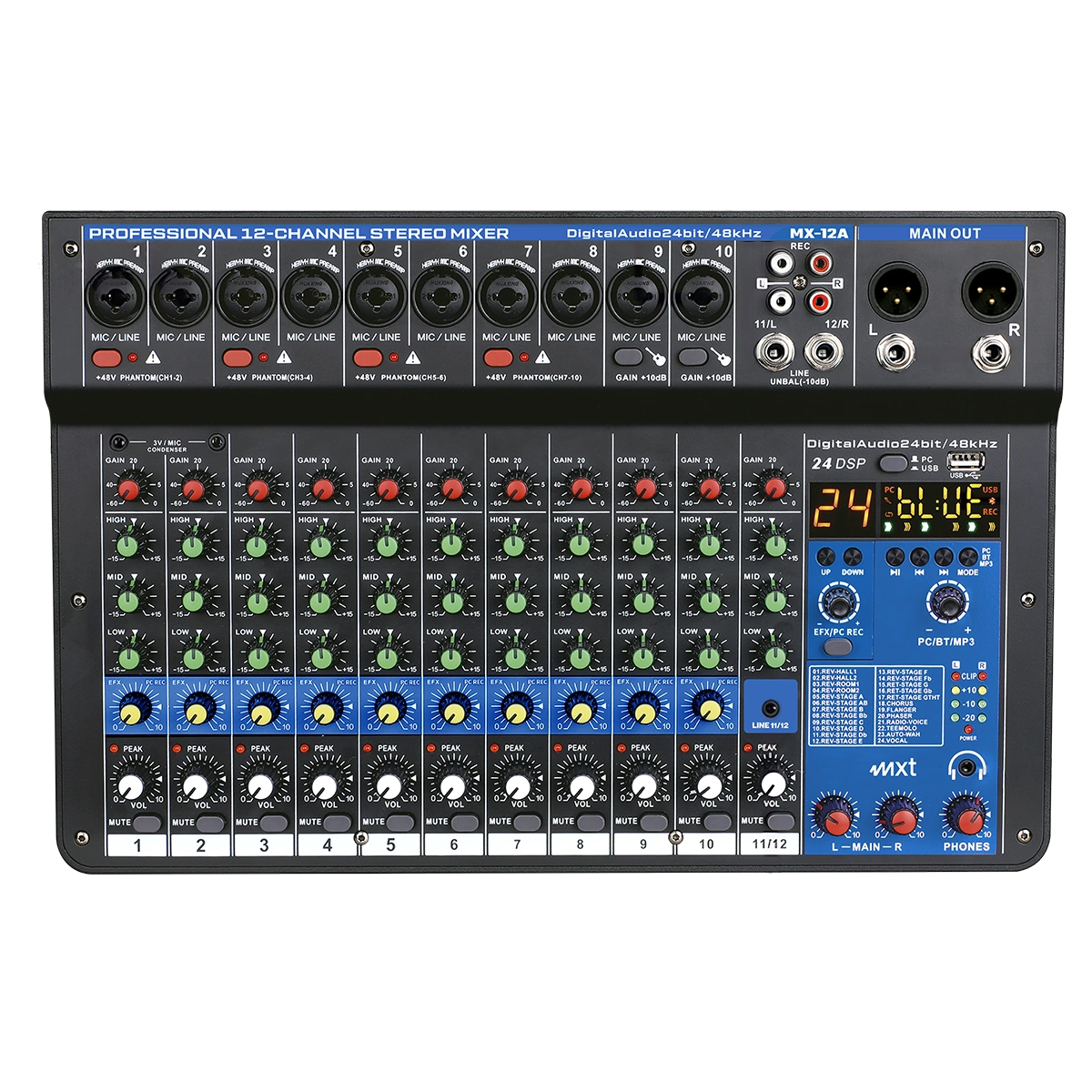Mesa de Som MXT MX-12A 12 Canais 